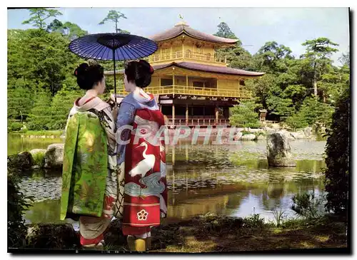 Cartes postales moderne Maiko at Golden Pavvilon Kyoto