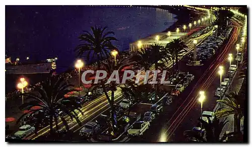 Cartes postales moderne Nice Promenade des Anglais la nuit