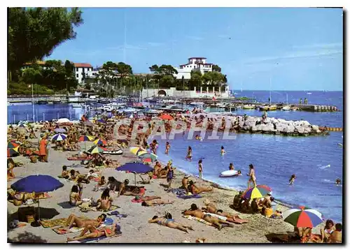 Moderne Karte Cote d'Azur Beaulieu sur Mer A M la plage de la Baie des Fourmis au fond le port de Plaisance et