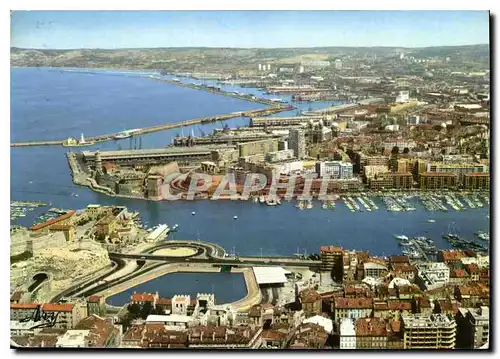 Moderne Karte Marseille Le Port et l'entree du tunnel