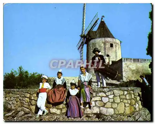 Moderne Karte Fontvieille Bouches du Rhone le Moulin de Daudet