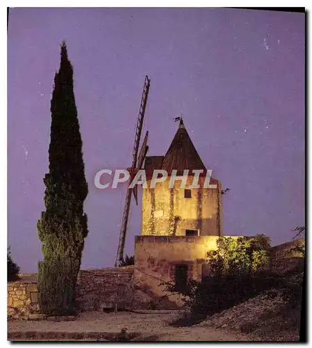 Moderne Karte En Provence Le Moulin d'Alphonse Daudet a Fontvieille va la nuit sans petits lapins et clait de