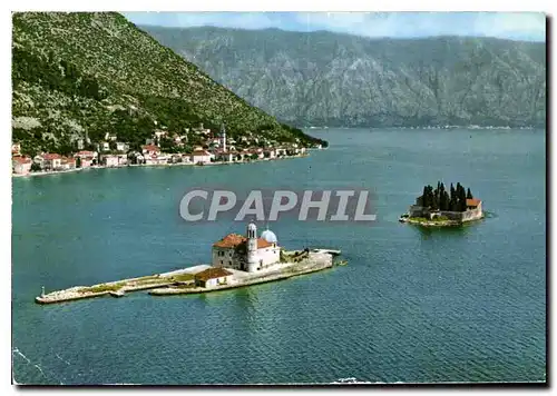 Moderne Karte Perast Otoci Island Inseln Gospa od Skrpjela Sv Jura