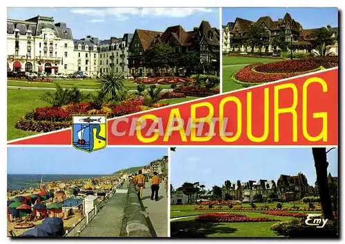 Cartes postales moderne Cabourg Calvados les jardins du casino la plage