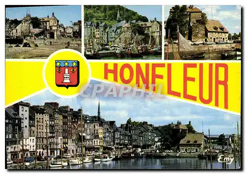 Cartes postales moderne Honfleur Calvados le vieux bassin la Lieutanance et le quai Sainte Catherine