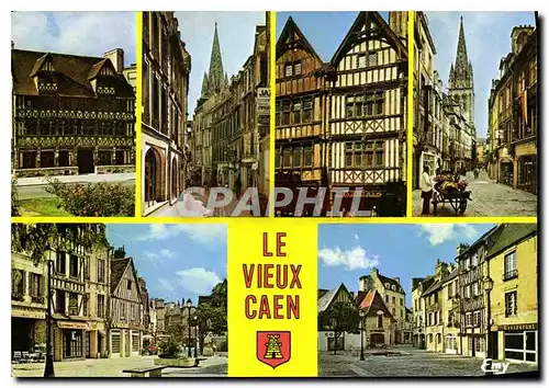 Moderne Karte Caen Calvados la maison des Quatrans la rue Froide les facades typiques de la rue Saint Pierre l