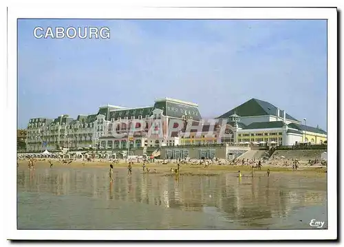 Moderne Karte En Normandie Cabourg Calvados la plage le Grand Hotel et le Casino