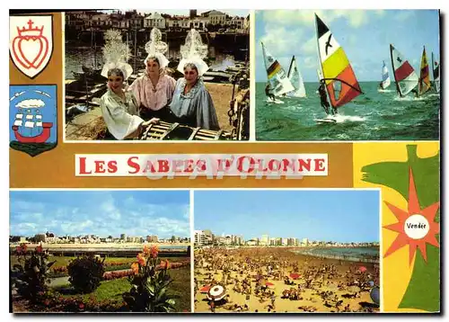 Moderne Karte La Vendee Touristique les Sables D'Olonne le port les plages