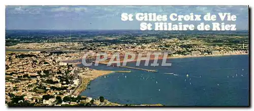 Moderne Karte St Gilles Croix de Vie St Hilaire de Riez Vendee Vue generale aerienne au premier plan la Cornic