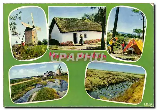 Cartes postales moderne Marais Vendeens Moulin de Sainte Catherine une bourrine un camping un coin du marais L'elevage d