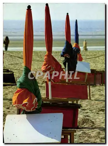 Moderne Karte Cote fleurie Deauville Calvados Station balneaire de reputation mondiale la plage