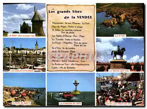 Cartes postales moderne La Vendee Touristique Les Grands Sites de la Vendee