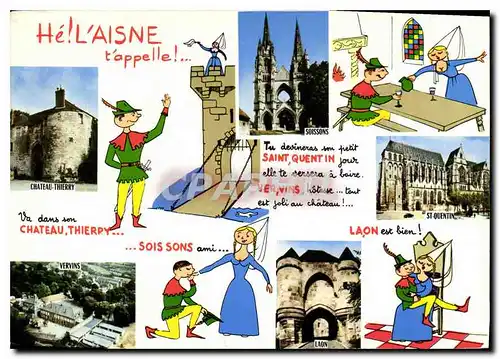 Cartes postales moderne L'Aisne humoristique