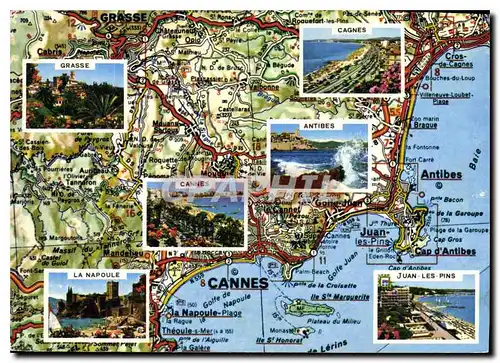 Moderne Karte Cote d'Azur Alpes Maritimes