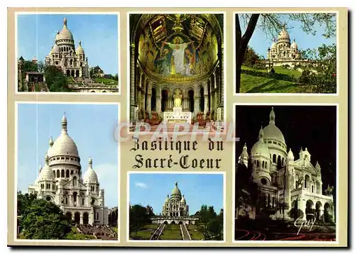 Cartes postales moderne Paris et ses Merveilles la basilique et son funiculaire le choeur la colline de Montmartre Basil