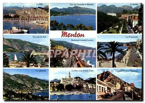 Cartes postales moderne La Cote d'Azur Menton Perle de France