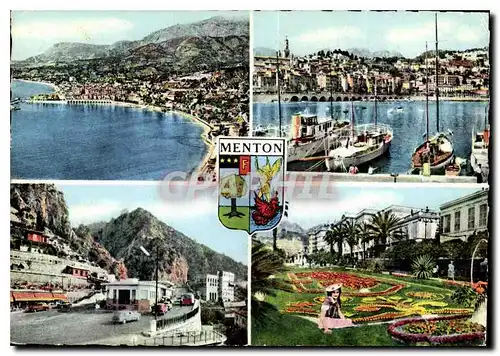 Cartes postales moderne Souvenir de Menton A M Vue generale le Vieux Menon les Fetes du Citron Frontiere Franco Italienn