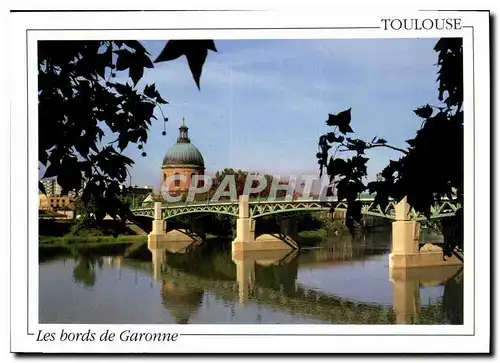 Moderne Karte Toulouse la Garonne le pont Saint Pierre et le dome de la Grave