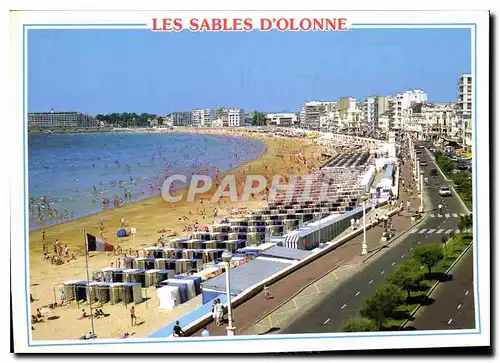Moderne Karte Les Sables d'Olonne Vendee la plage le remblai et le casino