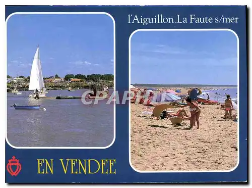 Cartes postales moderne La Vendee Touristique L'Aiguillon la Faute sur Mer le port de l'Aiguillon la plage de la Faute