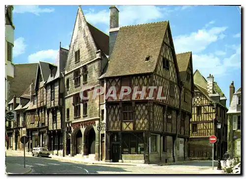 Moderne Karte Les Merveilles de Berry Bourges Cher Vieilles Maisons a l'angle des rues Pellevoysin et Cambourn