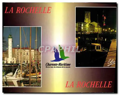 Cartes postales moderne La Rochelle Charente Maritime L'eglise Saint Sauveur et le phare