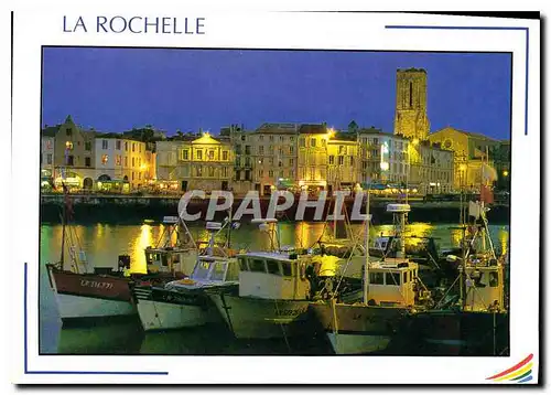 Cartes postales moderne Images de France Charente Maritime La Rochelle Ambiance nocturne sur le Vieux Port