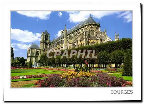 Moderne Karte Bourges cher Cathedrale Saint Etienne Jardin de l'Archeveche