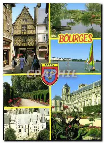 Cartes postales moderne Bourges Cher Vieux quartiers Canaux de l'Yevre Val d'Auron Pres Fichaux Palais J Coeur Cathedral