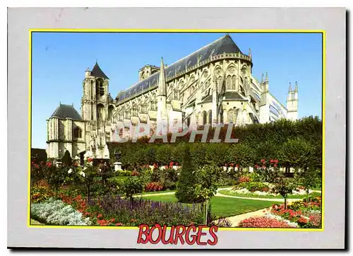 Cartes postales moderne Bourges La Cathedrale Saint Etienne et les jardins