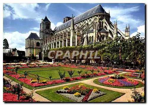 Moderne Karte En Berry Bourges Jardin de l'Hotel de Ville Cathedrale St Etienne