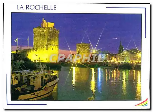 Moderne Karte La Rochelle Charente Maritime Ambiance et reflets sur le Vieux Parc et les Tours de la Chaine et