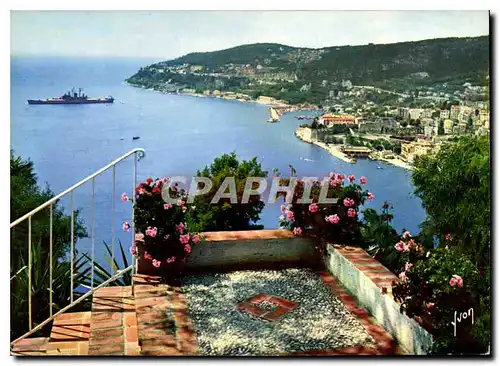 Moderne Karte La Cote d'Azur miracle de la nature Villefranche sur Mer La rade une des plus belles de la Medit