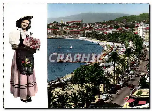 Cartes postales moderne Cote d'Azur Souvenir de Cannes La Croisette Folklore Femme