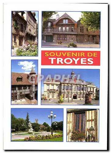 Moderne Karte Souvenir de Troyes