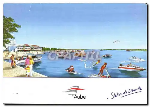 Cartes postales moderne Aube Station de Dienville Avion Ski nautique