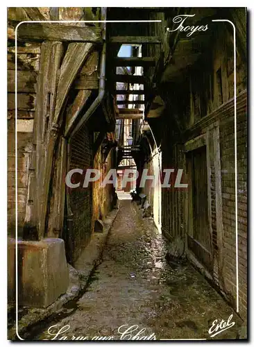 Moderne Karte Troyes Aube Capitale de la Champagne La Pittoresque rue aux Chats