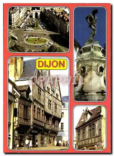 Cartes postales moderne Dijon Cote d'Or La place Darcy et la porte Guillaume Vieilles maisons a encorllement