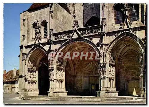 Moderne Karte Auxonne Cote d'Or Eglise Notre Dame Le Portail