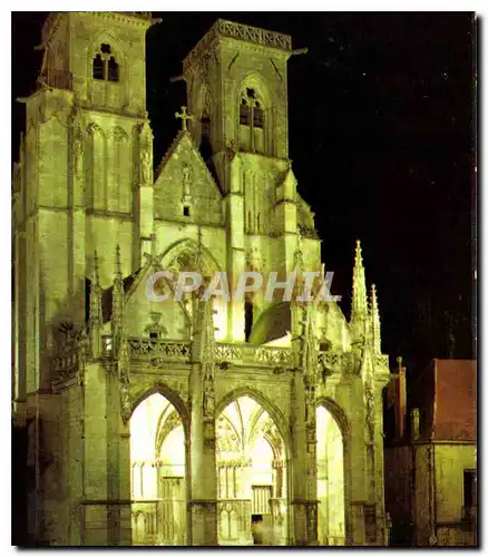 Moderne Karte Semur en Auxois Cote d'Or Les illuminations La Collegiale Notre Dame