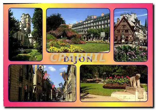 Moderne Karte Dijon Cote d'Or Tour Philippe le Bon Place Darcy