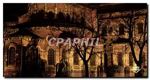 Cartes postales moderne Toulouse La Ville Rose Cite des Violettes Illumination du Clocher de la Basilique Saint Sernin