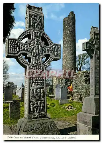 Cartes postales moderne Celtic Cross and Round Tower Monasterboice Co Louth Ireland