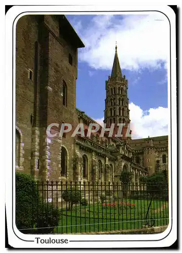 Moderne Karte Toulouse La Basilique Saint Sernin