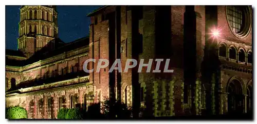 Cartes postales moderne Toulouse La Basilique Saint Sernin de Nuit La plus belle des Eglises Romanes de Pelerinage en Fr