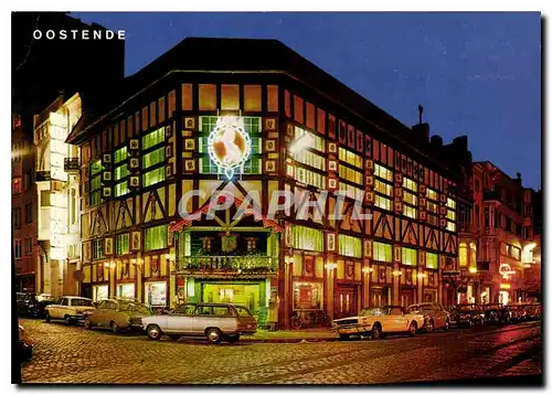Cartes postales moderne Oostende Cheval Blanc la nuit