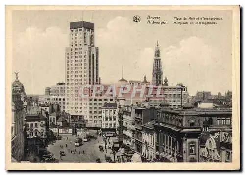 Cartes postales moderne Anvers Place de Meir et Torengebouse