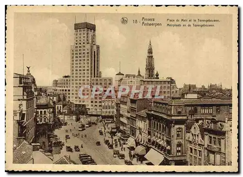 Cartes postales moderne Anvers Place de Meir et le Torengebouse