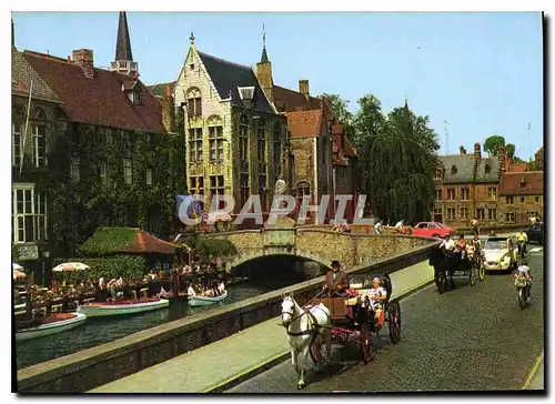 Moderne Karte Brugge Dijver et Pont St Jean Nepomucene