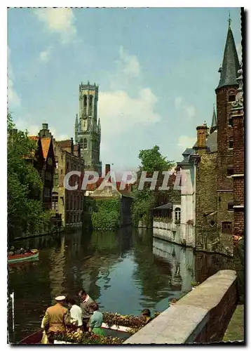 Moderne Karte Bruges Quai du Rosaire et Beffroi